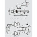 Wandmontierter Messing-Badewannenhahn 2 Funktion